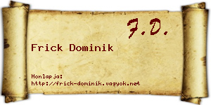 Frick Dominik névjegykártya
